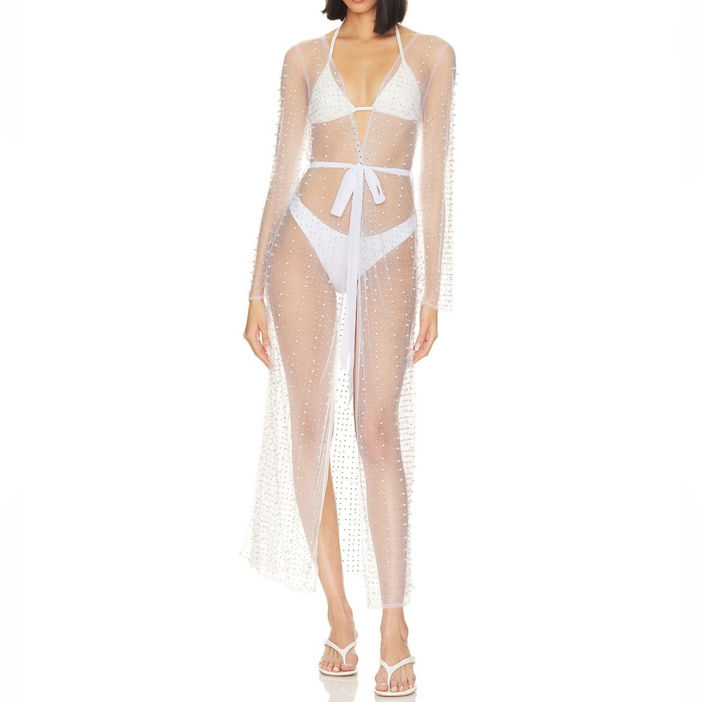Late Nights Pearl Mesh Cardigan